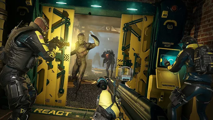 How to download Rainbow Six Extraction trial: An alien approaches a closing door.