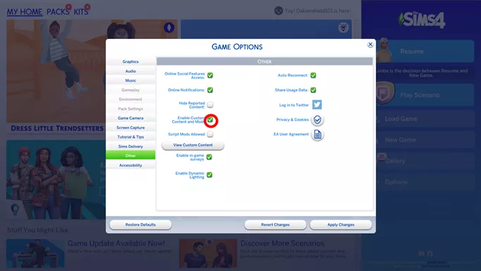 How to enable CC and mods into your Sims 4 game