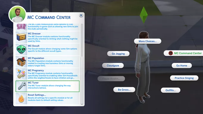 The Sims 4, MC Command Center Settings